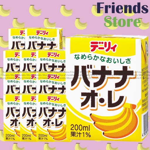 [4A9B] HOKKAIDO DAIRY - 北海道乳業 嗲地 香蕉牛奶飲料 (200毫升 X 12) 最佳飲用日期: 2025年9月5日或之後