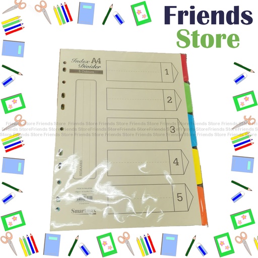 [125011C] Smartmax - 11-hole A4 Paper Index Dividers  (5 Colours) SM705（索引顏色隨機發放）