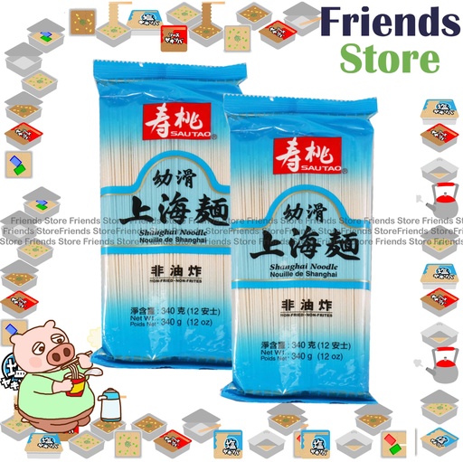 [40007912] 壽桃牌 - 非油炸 幼滑上海麵 (340克 X 2)