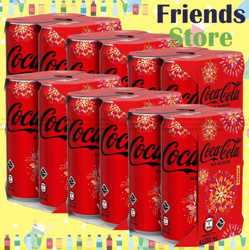 [400167HF] Coca-Cola - [Full Case] ZERO "Tall Can" Cola Drink (330ml X 4 X 6) New/Old packing randomly distributed