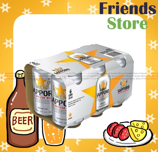 [4001316A] SAPPORO - Premium Beer (330ml X 6)