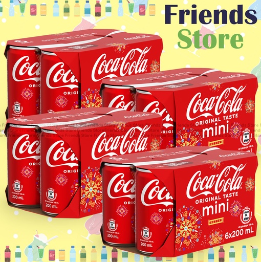 [400165_6CANF] Coca-Cola - [Full Case] Cola [Mini can] (200ml X 24) New/Old packing randomly distributed