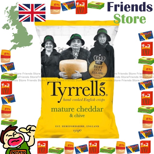 [4004434A] Tyrrells - 車打芝士及香蔥味薯片 (150克)最佳食用日期：2025年11月10日或之後