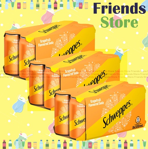 [400292F] Schweppes - [Full case] Canned Grapefruit Flavoured Soda (330ml X 8 X 3)New/old packing randomly distributed