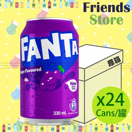 [400281] Fanta - [Full case] Grape Flavoured Soda Drink (330ml X 24) New/Old packing randomly distributed