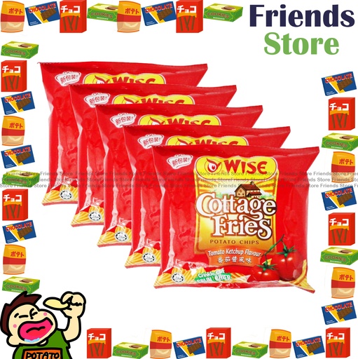 [4000784C] WISE - Cottage Fries Tomato Ketchup Flavour Potato Chips (22g X 5)