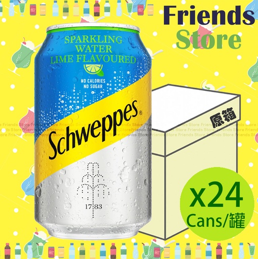 [4001473F] Schweppes - [Full case] 罐裝 Lime Flavoured Sparkling Water (330ml X 24)