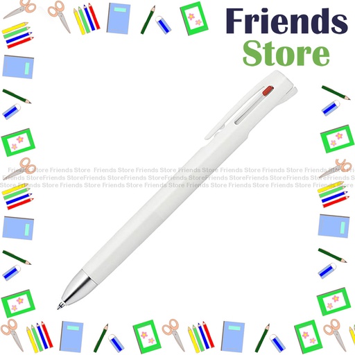 [12102B] Zebra 斑馬牌 - Blen 3-Colour Emulsion Ink Ball-point Pen 0.5mm White Barrel  (B-B3AS88-W)