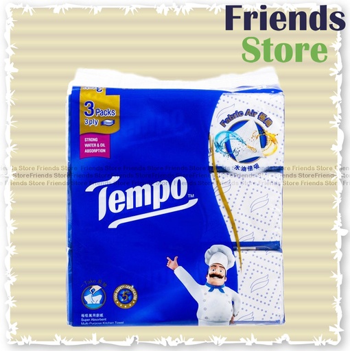 [13031G4] Tempo - Super Absorbent Multi-Purpose Kitchen Towel (Interfold)- 3packs 3S