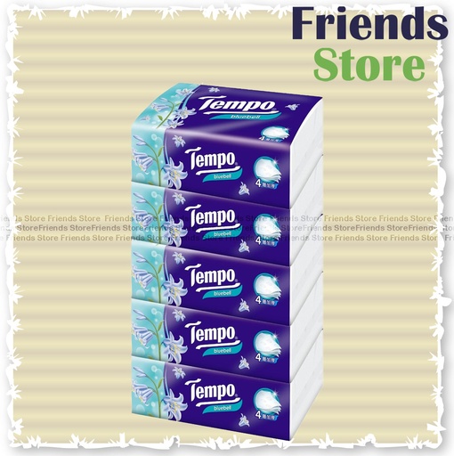 [13033A] Tempo - 4-ply (Blue Bell 藍風鈴) Softpack Facial Tissue  (5packs)   (packing randomly distributed)