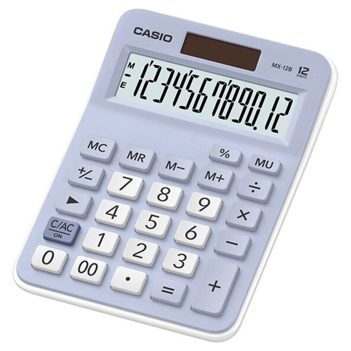 [35033C] CASIO - Mini Desk Type Calculator MX-12B-LB (Light Blue)