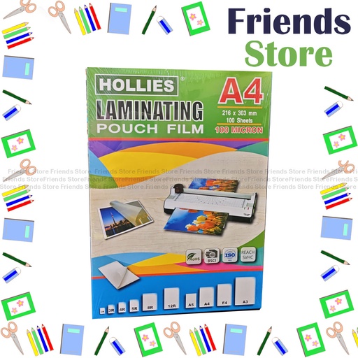 [16509] 好利時 - Hollies A4 100mic 過膠片 (100張/盒)